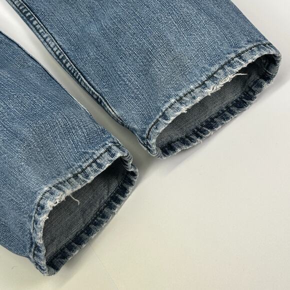 Levis 514 Straight Fit Jeans Distressed Levi Strauss Denim Blue Mens 32x32 - Picture 4 of 14